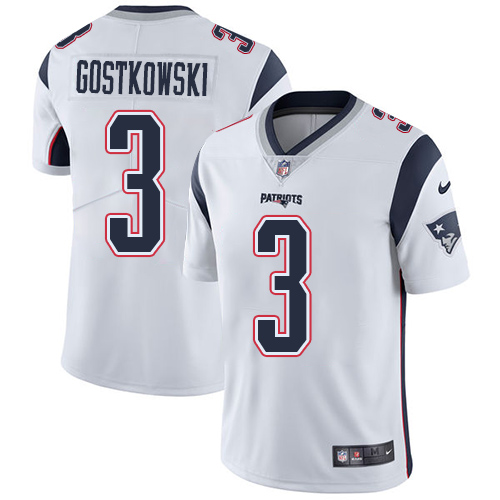 Nike Patriots #3 Stephen Gostkowski White Men's Stitched NFL Vapor Untouchable Limited Jersey - Click Image to Close